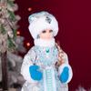 Плюшевая игрушка-украшение Снегурочка, цвет ледяной синий и серебряный