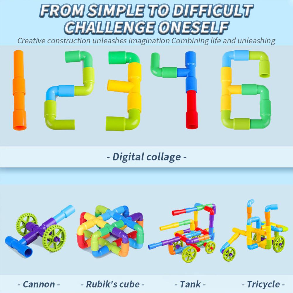 Water Pipe Building Blocks Toys For Kids DIY Educational Toys Designer Construction Birthday Toy For Boys And Girls