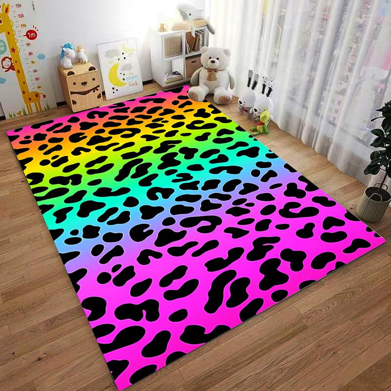 Tiger Print Pattern Carpet, Orange and Black Stripes Design, Soft Home Decor Rug Suitable for use as an anti-slip for room and bedroom sofas