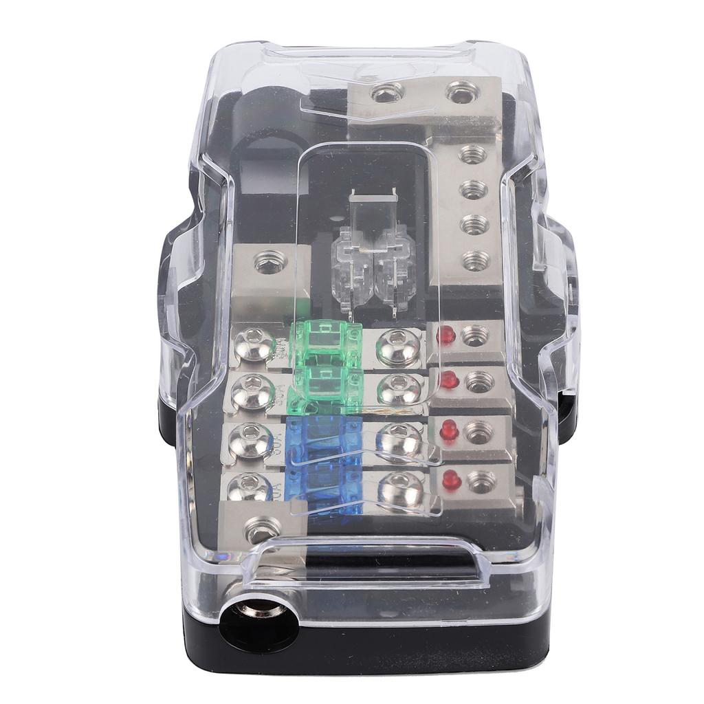 Коробка предохранителей для автомобильной аудиосистемы, стерео, многофункциональный 4-канальный распределительный держатель со светодиодом для внедорожника, квадроцикла, UTV