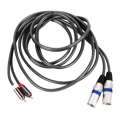 2 RCA на 2 XLR кабель Male гибкий ПВХ для подключения аудиоустройства домашнего кинотеатра 3 метра
