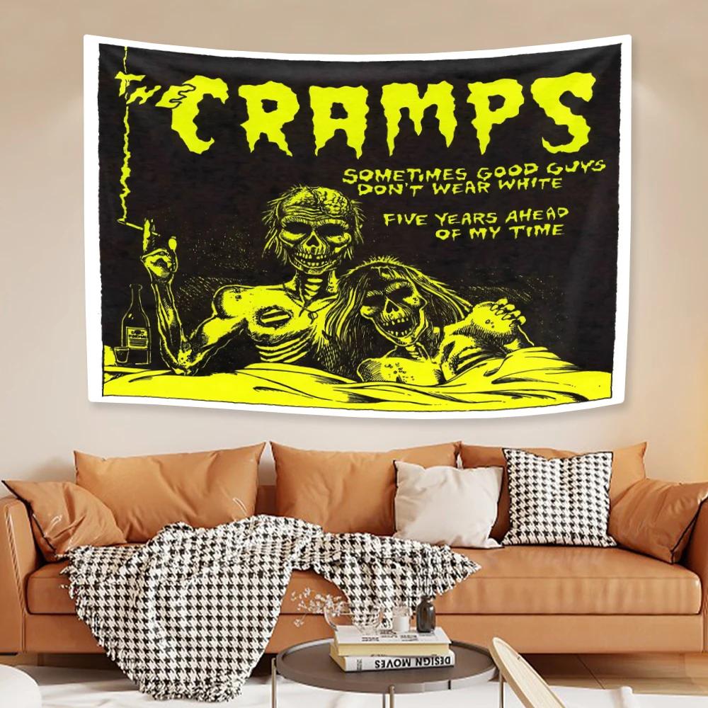 Rock Band CCramps Гобелен Музыкальный Постер Настенное Украшение Спальня Общежитие Декор Вечеринка Или Концерт Ткань для Фона Подарок Другу
