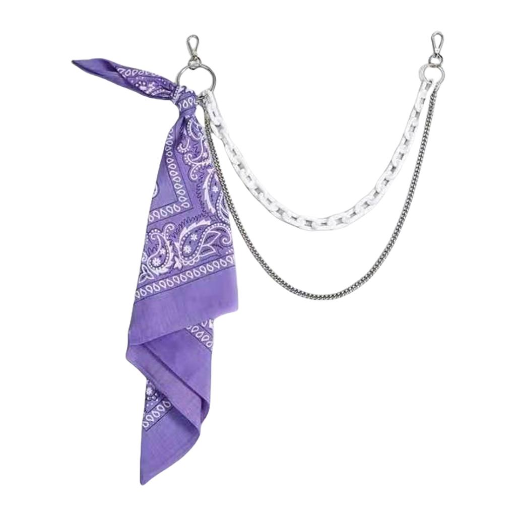 Флуоресцентный цвет Хип-хоп поясная цепь Цветок Бандана Поясной шарм Уличная цепь для брюк Цепь для джинсов Цепь для брюк Цепь для кошелька