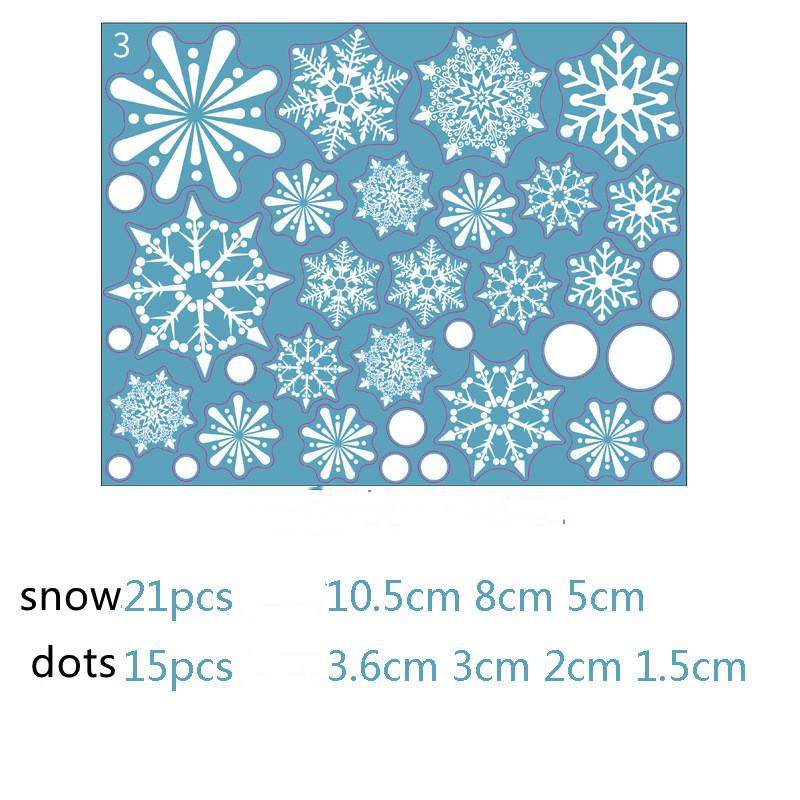 Рождественская снежинка наклейка на стекло Санта-Клаус домашний декор украшения окна электростатические зимние плакаты новогодняя наклейка