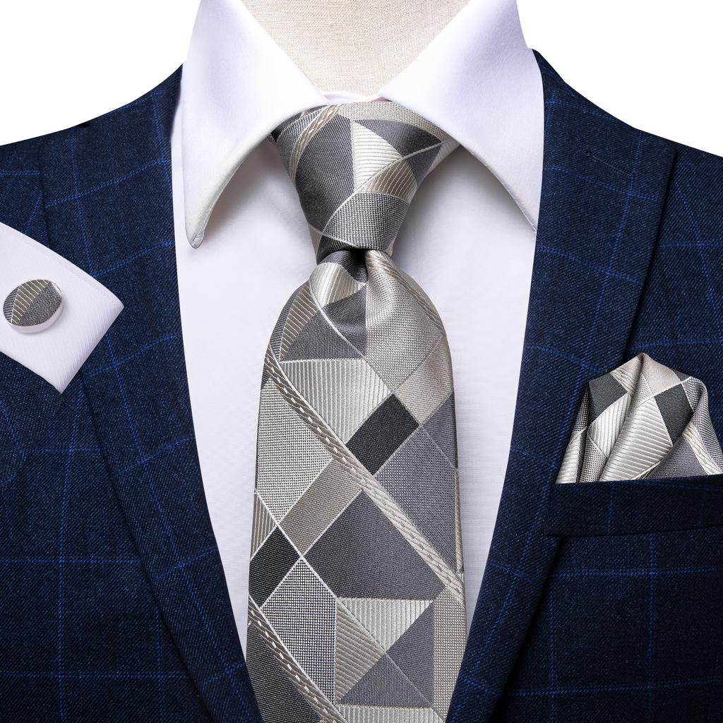 Hi-Tie Мужской галстук желтый синий полосатый галстук носовой платок запонки свадебный галстук выпускной вечер