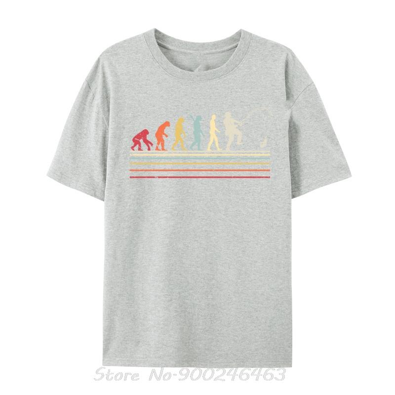 Funny Fishing Retro Evolution Of Cotton Tops Fitness TShirt Oversized Unisex Tshirt Graphic Tees Unisexs Clothing Streetwear