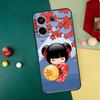 Japanese Geisha Kokeshi Doll Case For Redmi Note 13 Pro Plus 9 10 11 12 Pro 10S 11S 12S Redmi 13C 10A 9C 10C 12C Cover