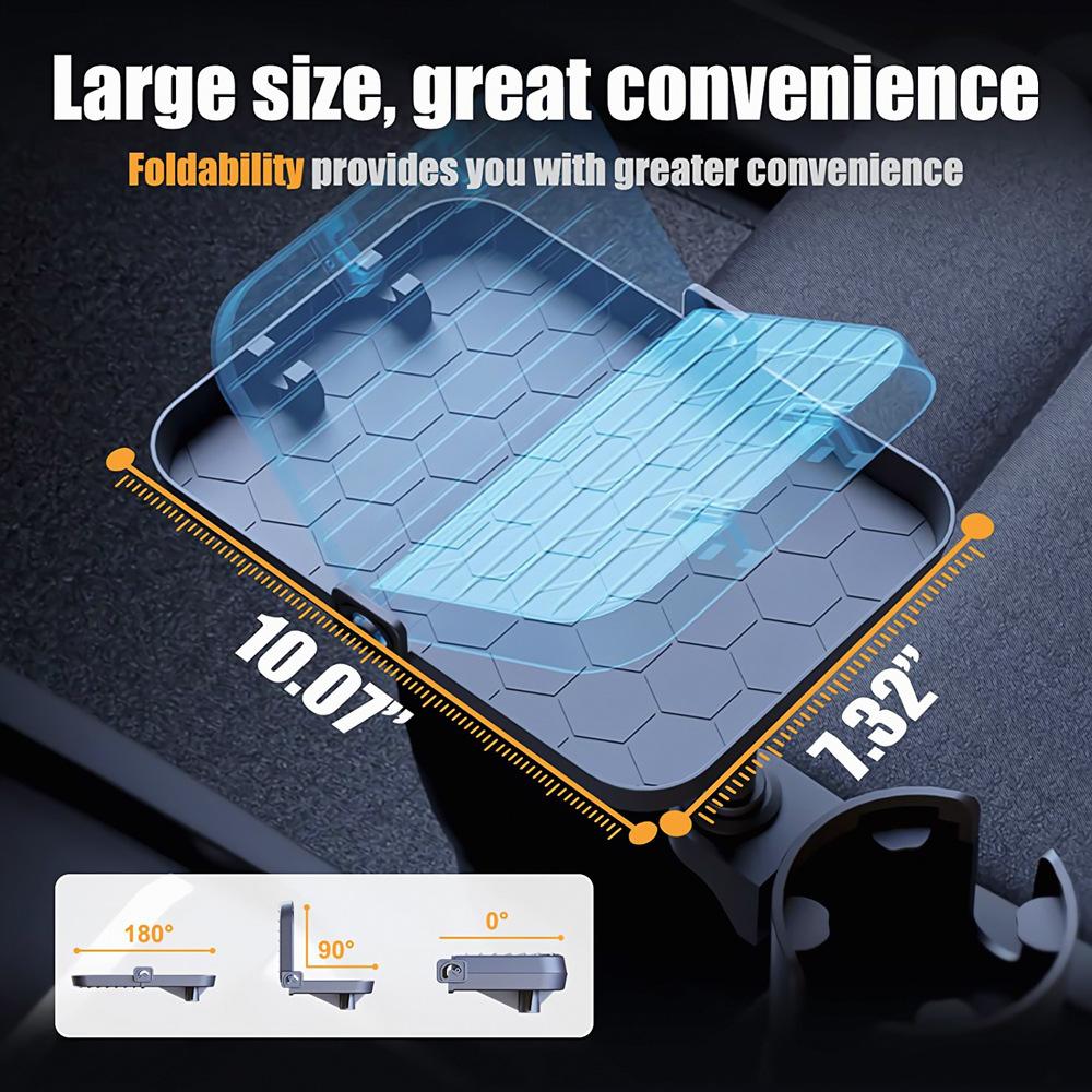 Car Cup Holder Expander With Food Tray Multi-function 360 Degree Adjustable Base Drink Stand For Lunch Snack Auto Accessories