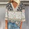 Женские повседневные свободные рубашки с кружевной отделкой и V-образным вырезом Топы с принтом Футболки Футболки
