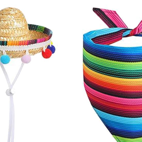 Комплект одежды мексиканского гуся для статуи гуся на лужайке, мексиканское сомбреро и шарф-бандана, праздничный костюм гуся для вечеринки в саду на патио в честь Синко де Майо