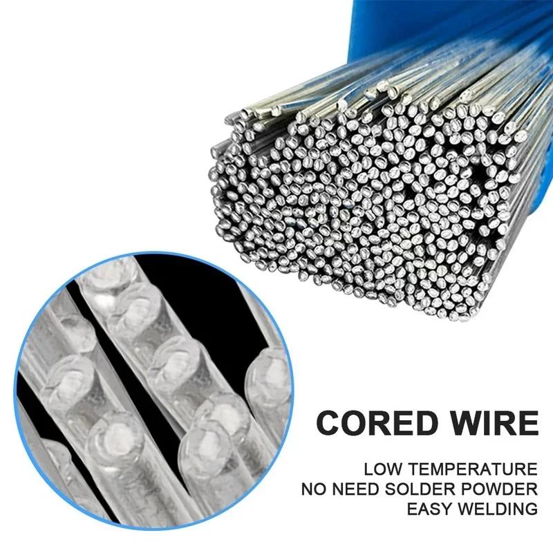 60pcs Low Temperature Easy Melt Aluminum Universal Silver Welding Rod Cored Wire Rod Solder No Need Solder Powder Weld Bar