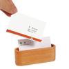 1Pc Creative Wooden Business Card Holder Case Storage Box Organizer Office Desktop Ornaments