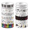 Music Washi Tape Set 12 Rolls, Musical Note Masking Tapes Guitar Piano Keys Decorative Paper Stickers Decorative Tape