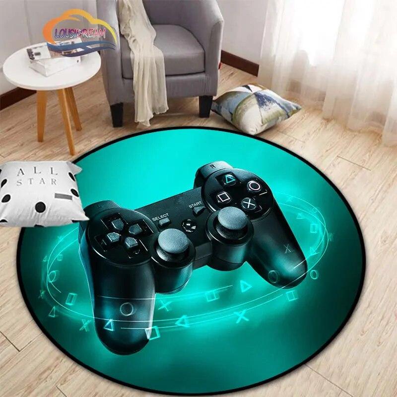 3D игровой контроллер круглый ковер, коврик для гостиной, спальни, детской комнаты, круговая игровая декорация подарок