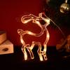 Christmas LED Light Snowflake Santa Deer Hanging Sucker Lamp Window Ornaments Decoration for Home Navidad 2023 New Year Decor