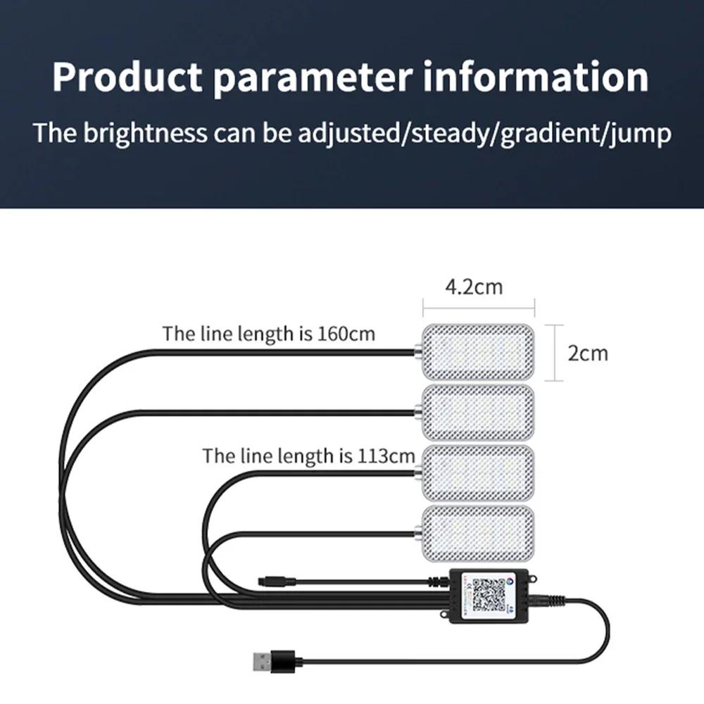 НОВАЯ светодиодная лента RGB для салона автомобиля с поддержкой управления через приложение, атмосферная лампа USB, неоновая подсветка салона