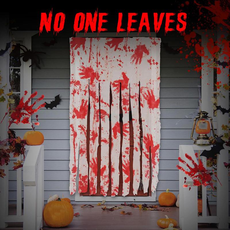 Хэллоуин Узор Кровавых Пятен Декоративный Красный Узор Ладони Орнамент Тема Фона Ткань Бар Подвесной Домашняя Вечеринка 100*165см