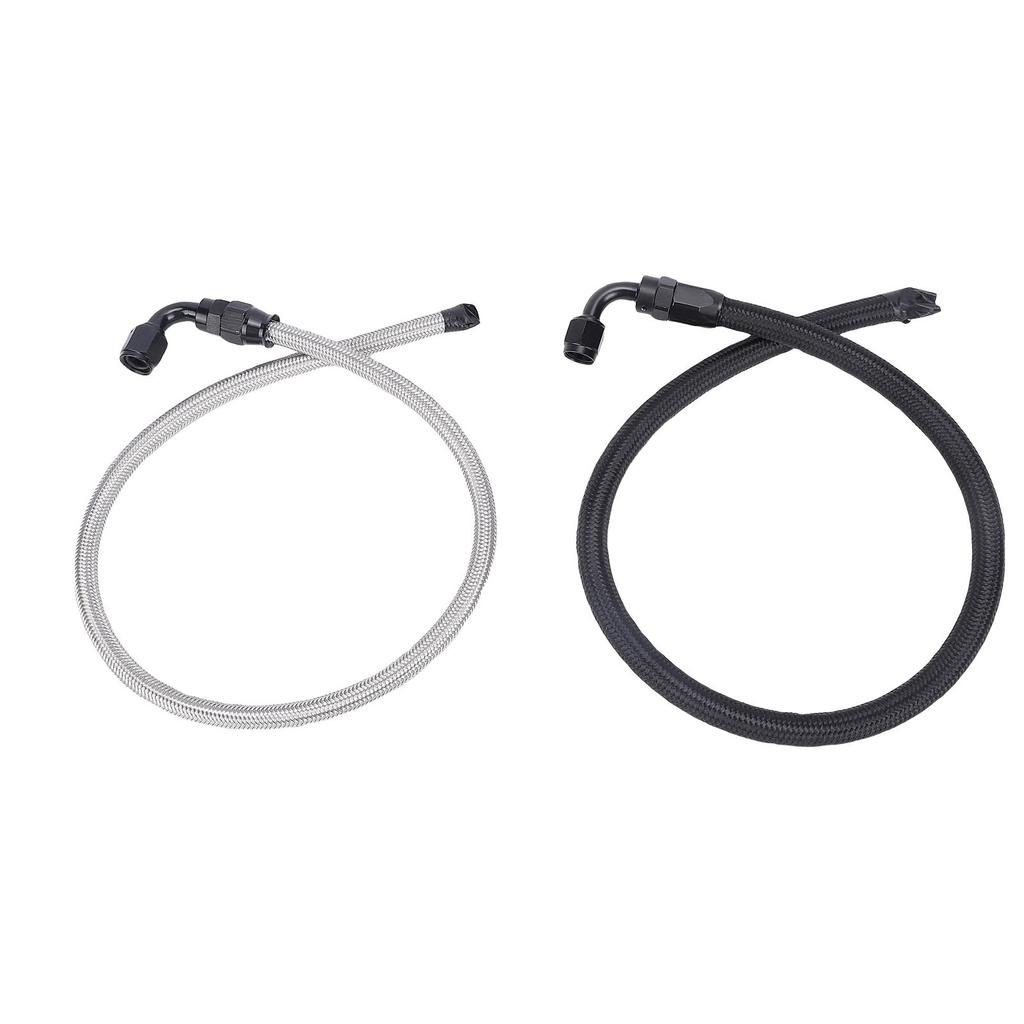25Inch 6AN Power Steering Pump Hose Kit Pressure Proof Stainless Steel Woven Replacement for C10 LS Swap Connects Type 2