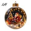 Seasonal Decorative Gifts Light Up Christmas Scene Ball Ornament with Warm LED Glowing Holiday Story