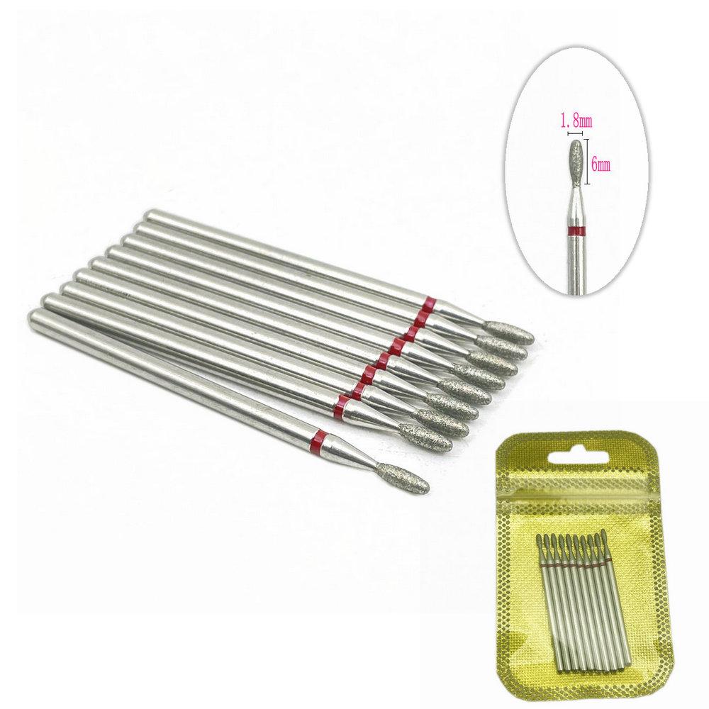 10 шт./упак. сверло для ногтей, полировщик, алмазные сверла для ногтей, вращающиеся насадки для электрического маникюрного аппарата, фрезы, заусенцы, инструменты для дизайна ногтей, аксессуары