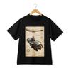 Steampunk Aircraft Design Blueprint Printed T-shirt, Unisex Short-Sleeve Top