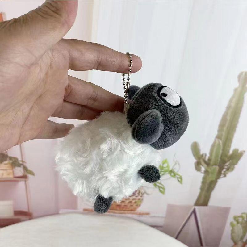 Очаровательный плюшевый брелок в виде овечки, мультяшная кукла животное, милый аксессуар для рюкзака