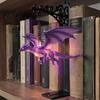 Magical Bookshelf Decoration Flying Dragon Lamp Warm Hanging Night Light Fantasy Sculpture with Stand Reading Nook Decor Unique Gift for