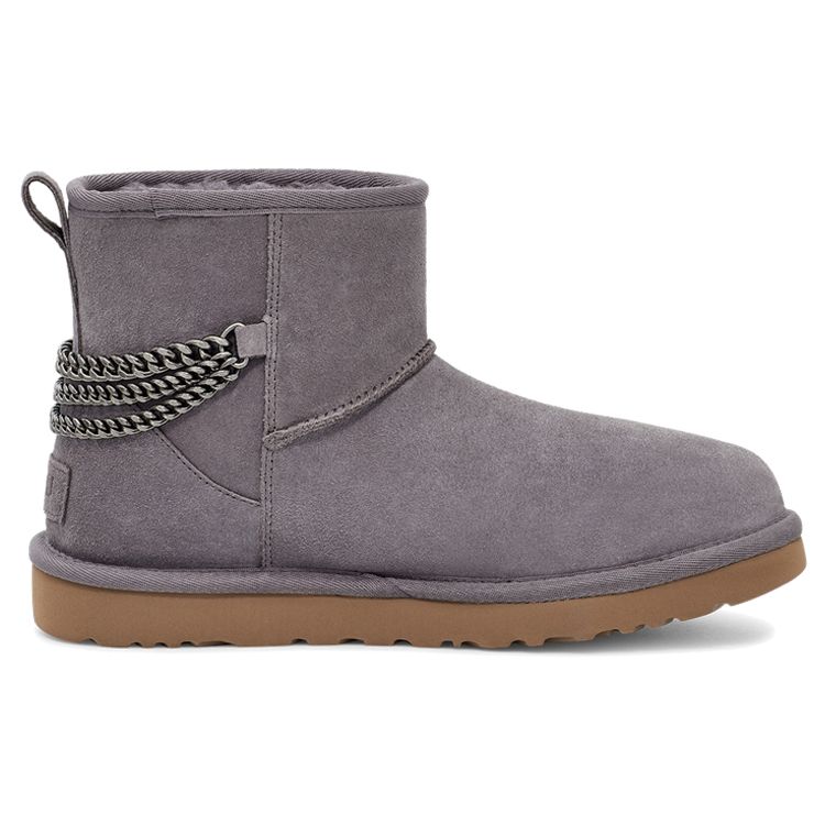 UGG Классические мини теплые прочные нескользящие удобные модные короткие зимние сапоги до середины голени женские сапоги фиолетово-серые 1123668-SHA