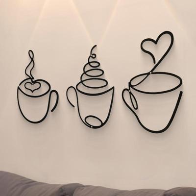 1 шт. Креативные настенные подвески для кофе, украшения для кофейни, украшения для интерьера стен, настенные железные картины