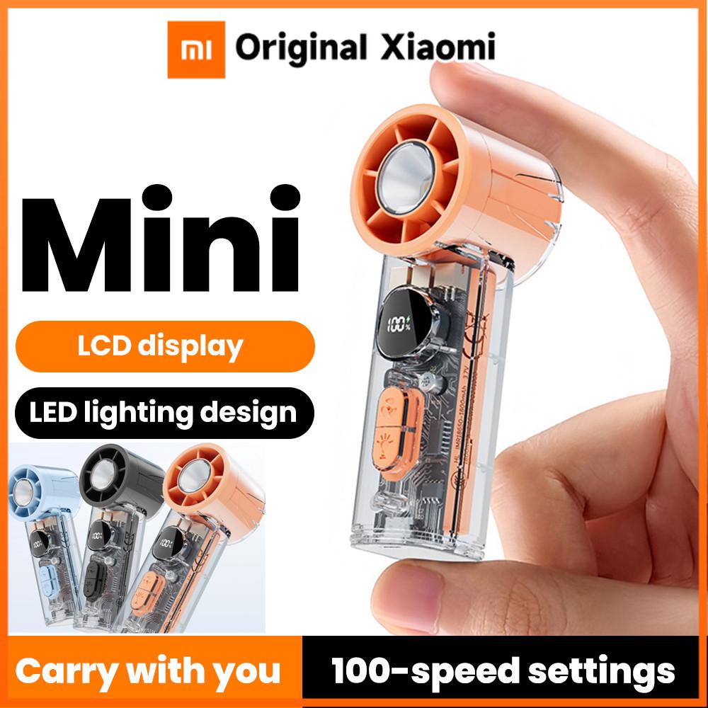 Xiaomi Portable Handheld Mini Fan 1800mah High Speed Type c Rechargeable Fan Digital Display Desktop Fan Outdoor Flashlight Lighting