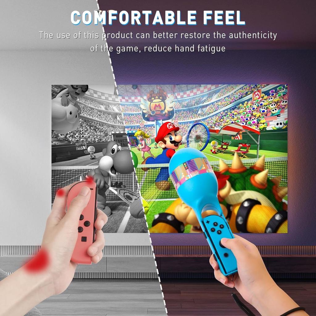 2PCS Sand Hammer Hand Grip for Samba De Amigo, Sport Game Accessories Bundle of Left & Right Handle Compatible with Switch/OLED Joy-con Controller