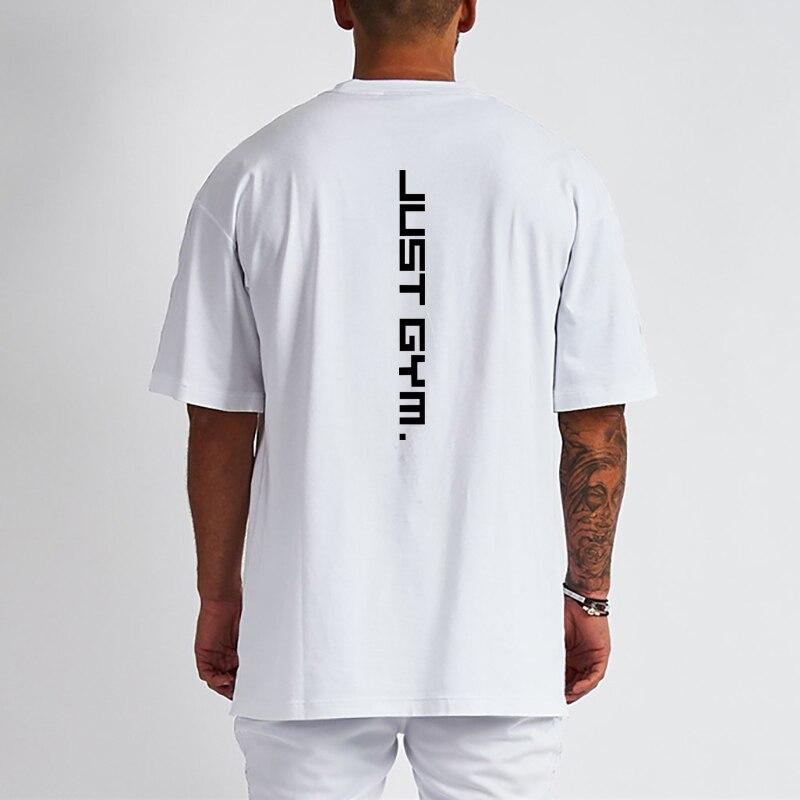 Muscleguys Летняя повседневная модная футболка большого размера с буквенным принтом, простая удобная корейская футболка с коротким рукавом