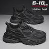 Men's Black Fashion Sneakers with 10cm Hidden Lift and Breathable Mesh for Autumn/Winter