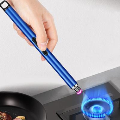 USB перезаряжаемая электрическая длинная кухонная палочка зажигания, подвесное отверстие, дизайнерская плита, ветрозащитный светодиодный беспламенный импульсный воспламенитель