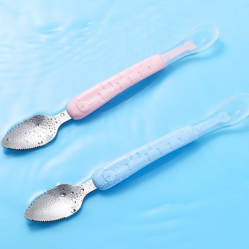 1 шт. ложка для кормления ребенка с двойной головкой, скребок для чистых фруктов, детская ложка