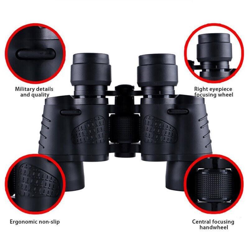 Уличный бинокль 80X80, высокопроизводительный телескоп HD с большой дальностью действия и оптическим стеклянным объективом, ночным видением при слабом освещении для охотничьих поездок