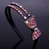 1 шт. Элегантная блестящая декоративная повязка на голову с бантиком из страз, модный нескользящий обруч для волос