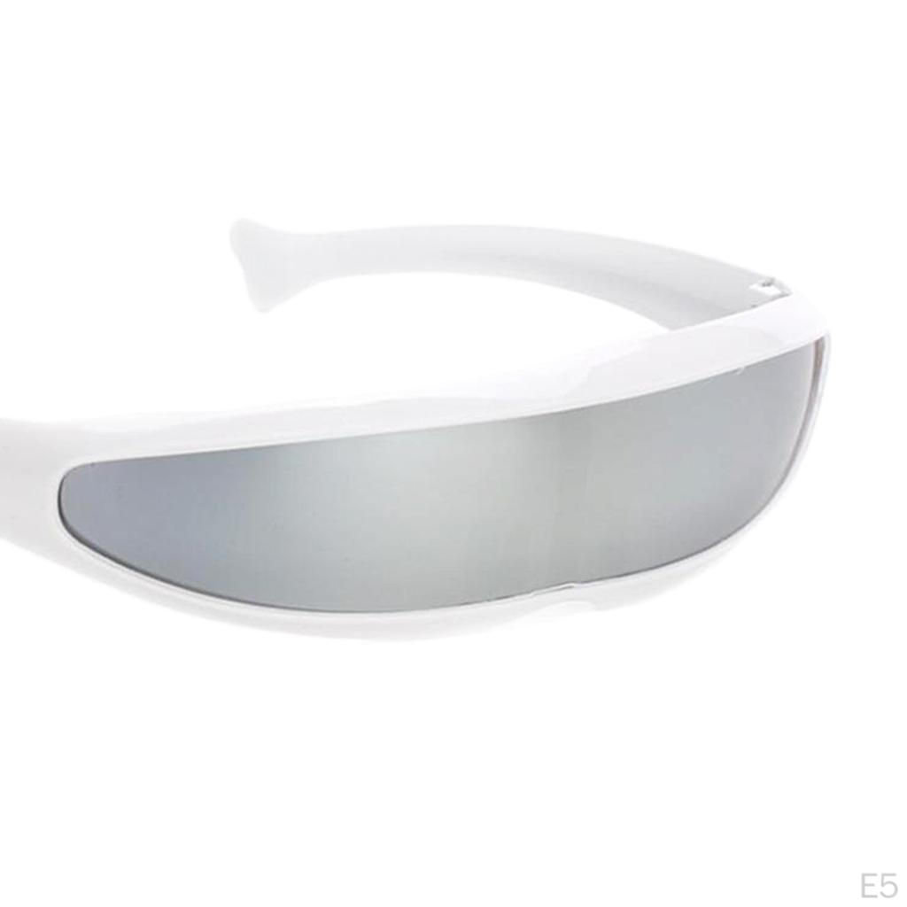 Futuristic Narrow Cyclops Color Mirrored Lens Visor Sunglasses