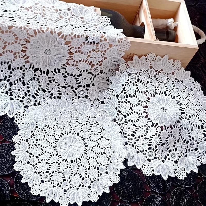 2pcs Vintage White Lace Table Mat, Plate Mat,  Home Kitchen Dinning Table Decoration