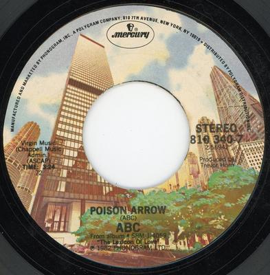 7-дюймовая пластинка ABC Poison Arrow Tears Are Not Enough 8103407 MERCURY 1983 США Танцевальная Электроника Б/у