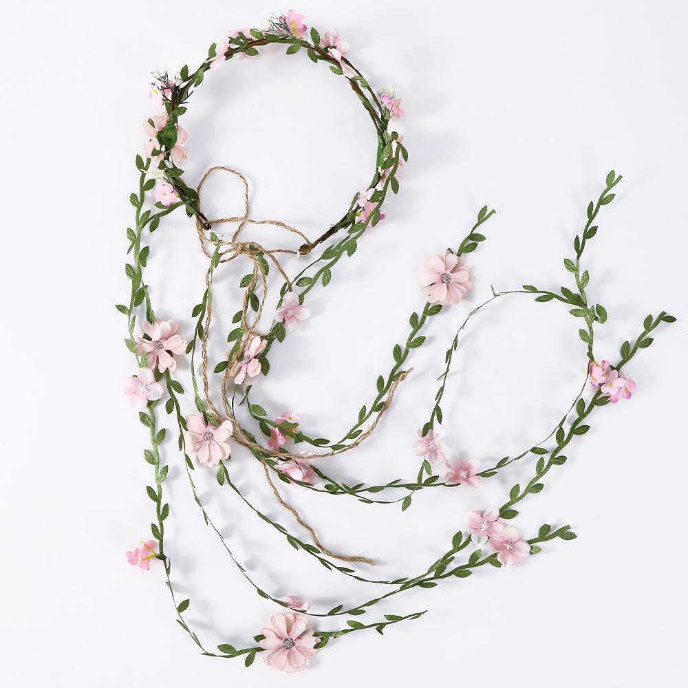 Women Girls Vine Flower Rattan Headband Bride Flower Crown Hairband Hair Accessories Wedding Party Spring Wreath Headwear 2025