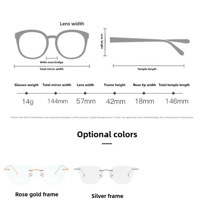 New Frameless Bevel-Cut Anti-Blue Light Myopia Glasses Ultra-Lightweight And Comfortable Multi-Functional Eyeglasses 0 To -4.0