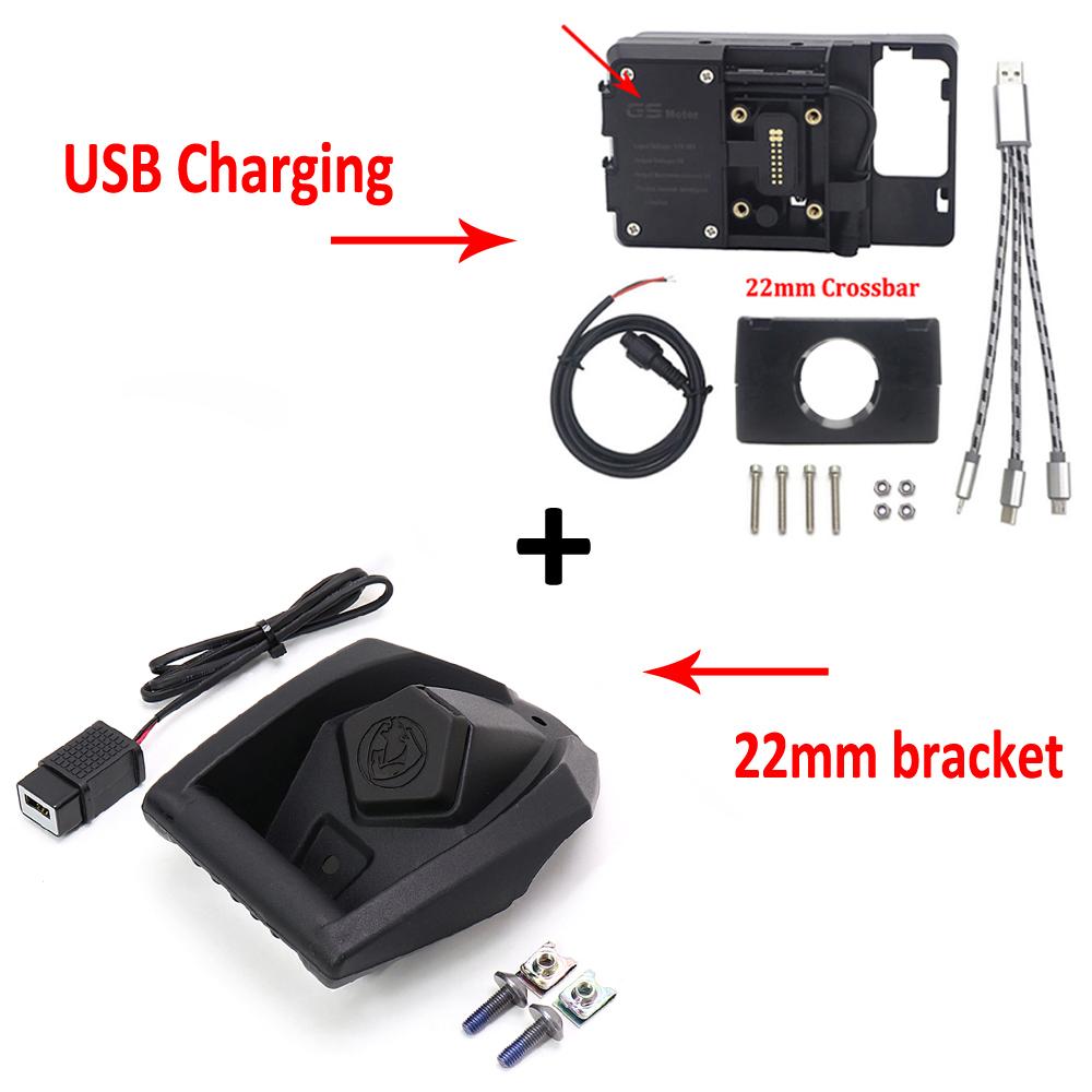 FOR YAMAHA XMAX NMAX 125 X-MAX 300 N-MAX 155 Motorcycle GPS Phone Navigation Bracket Wireless USB Charging Port Holder Mount