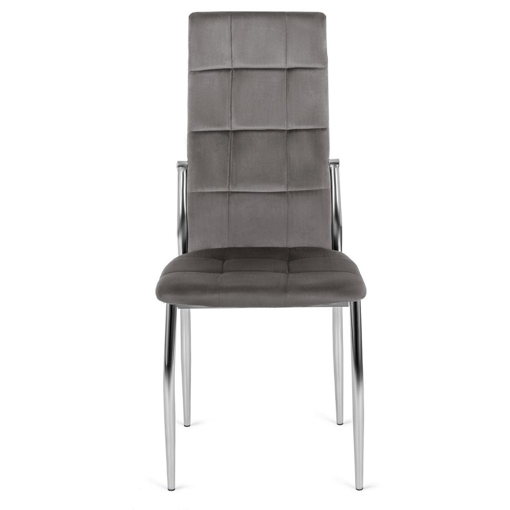 Molly Upholstered Dining Chair Gray Velvet Modern