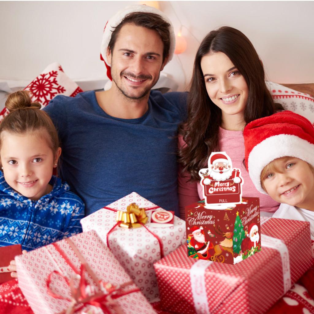 Theme Christmas Red Pattern Gift Surprise Box Holiday Decoration Atmosphere Prop