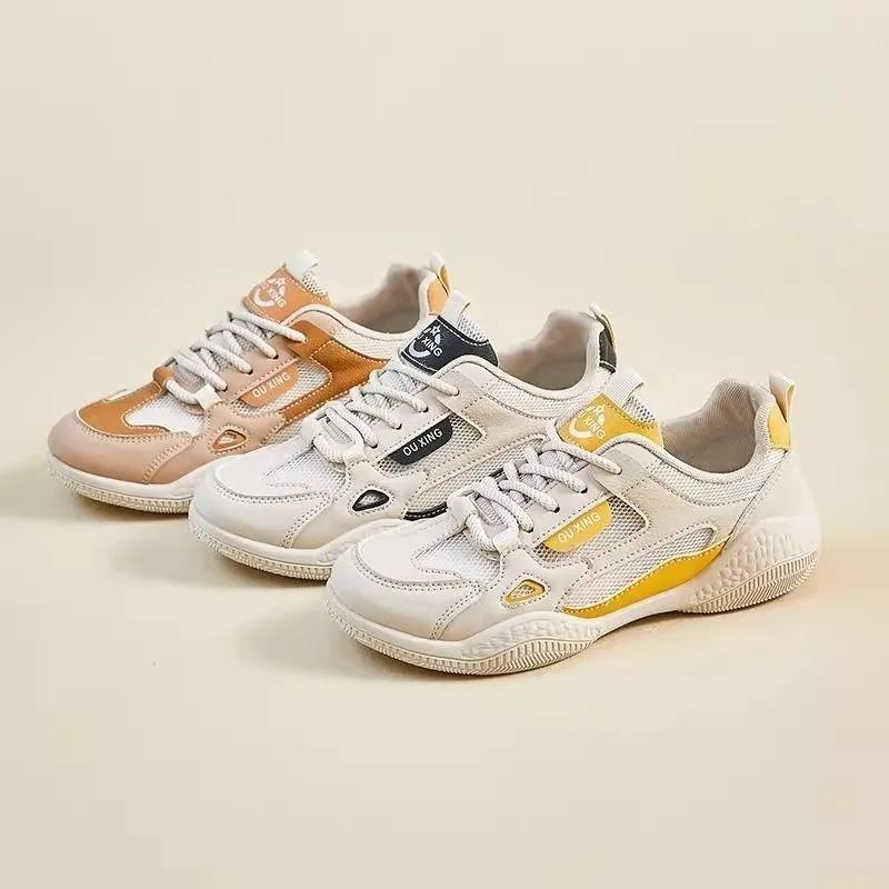 Модная женская обувь 2025 Горячая распродажа Женская вулканизированная обувь на шнуровке Модная цветовая гамма Уличные нескользящие повседневные классические кроссовки