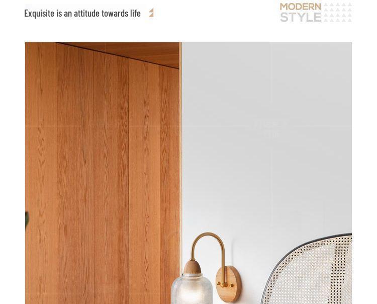 Solid Wood Pull Cord Wall Lamp - Bedside, Corridor, or Study Cream Lamp