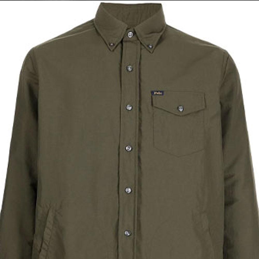 Polo Ralph Lauren однобортная рубашка однотонная мужская рубашка зеленая 710842899-001