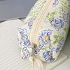 Kawaii Pencil Case Korean Style Simple Floral Pencil Pouch For Girl Soft Cotton Large Capacity Stationery Storage Bag