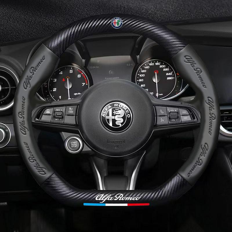 Napa Leather Car Steering Wheel Cover For Alfa Romeo STELVIO Giulia 159 Giulietta 147 Mito 156 MTO Sportiva Car Accessories